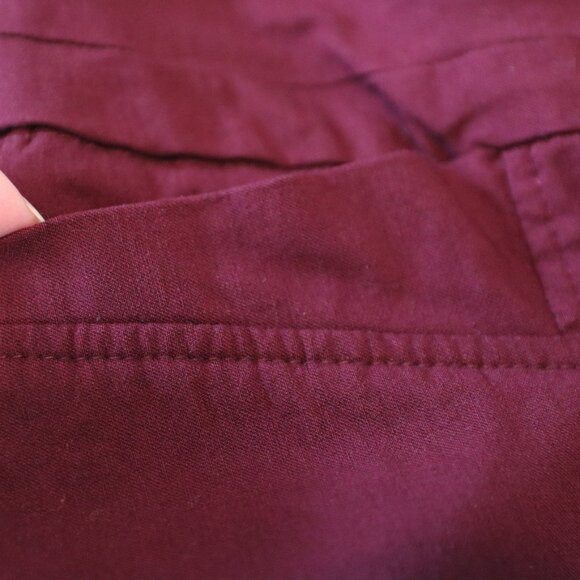 Zac & Rachel Pull On Ankle Stretch Pants Tapered Burgundy Nylon Womens Size 10 - Picture 6 of 14